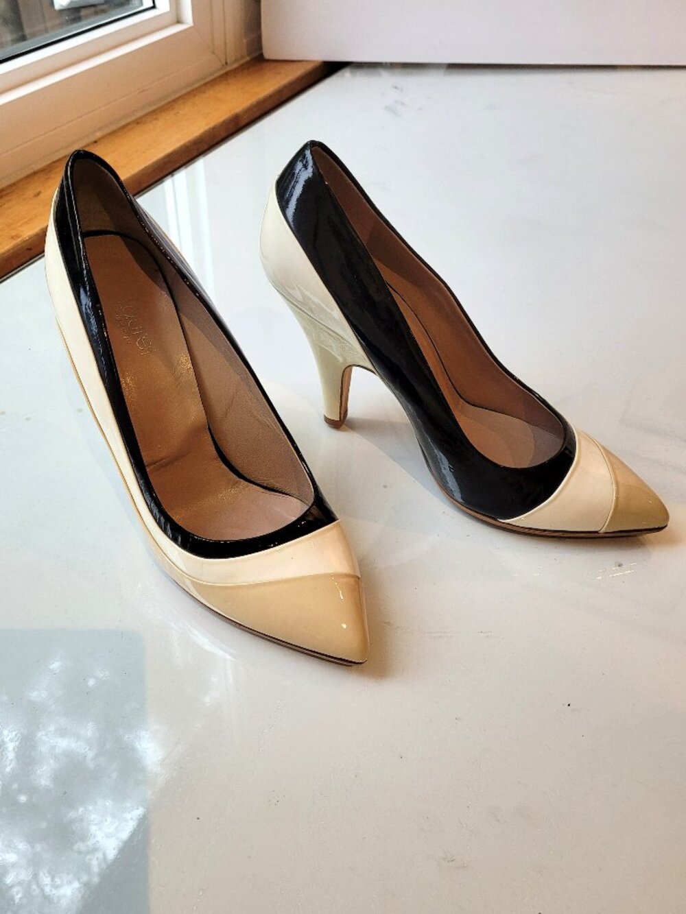 Vintage Laurèl Y2K Business Chic Patent Leather 3-Tone Pumps Size EU 38